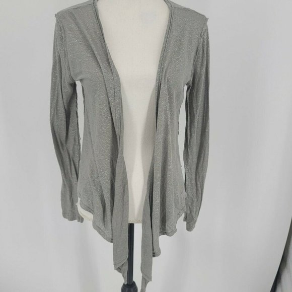 Hero & Leander Linen Open Front Cardigan Gray XL - Picture 2 of 7